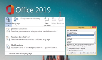 Language detection and easier reading with Word 2019